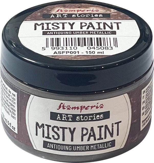 Stamperia Misty Paint metallic Antiquing Umber in Braun, wasserbasiert, 0,15 l - Bild 1
