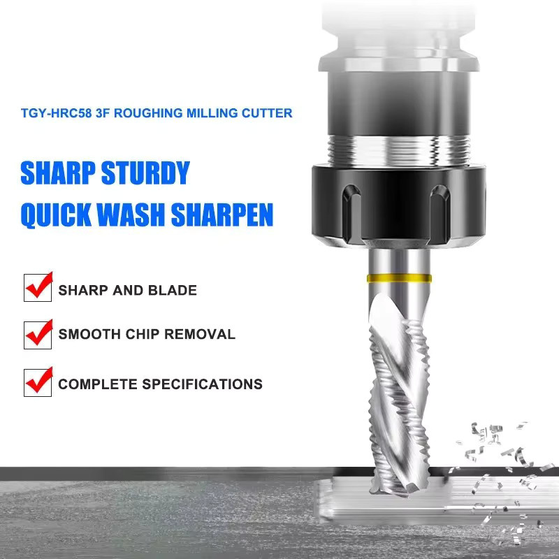 SHAZAM 4-schneidiger Schruppfräser aus Wolframstahl mit Nano-Beschichtung für Aluminium und Stahl als CNC-Werkzeug - Bild 2