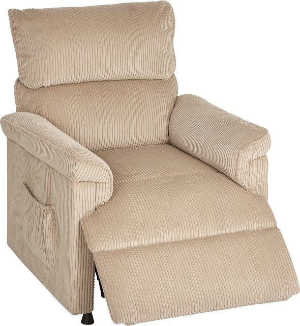 HOMCOM Relaxsessel mit Vibrationsmassage, Heiz- und Liegefunktion in Braun mit USB-Ladeanschluss und Seitentasche - Bild 1