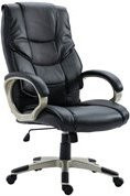 HOMCOM Chefsessel in Schwarz mit Wippfunktion und höhenverstellbarer Sitzfläche für Home Office und Sportliches Design - Bild 1