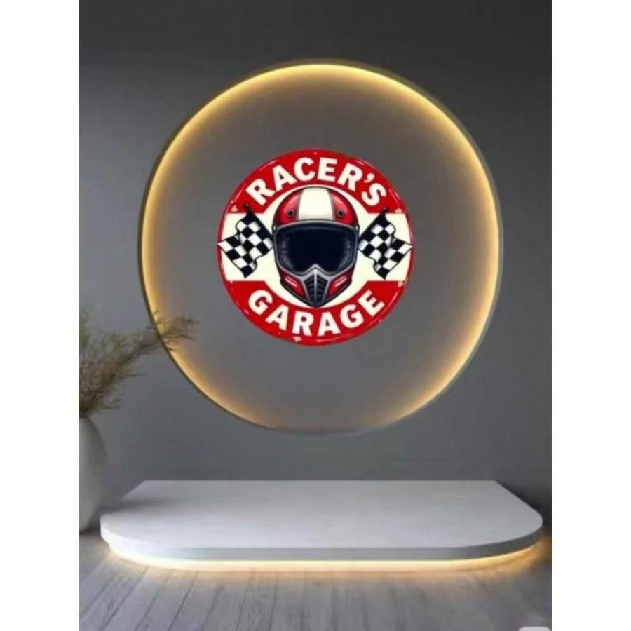 Vintage Racer Metallblechschild im amerikanischen Stil als Wanddekor für Garage und Bar, bunt, B/H: 20 x 20 cm - Bild 2