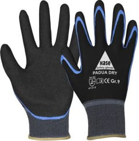 Hase PADUA DRY Montagehandschuh aus Nylon und Nitril in Schwarz, Größe 6 - Bild 1