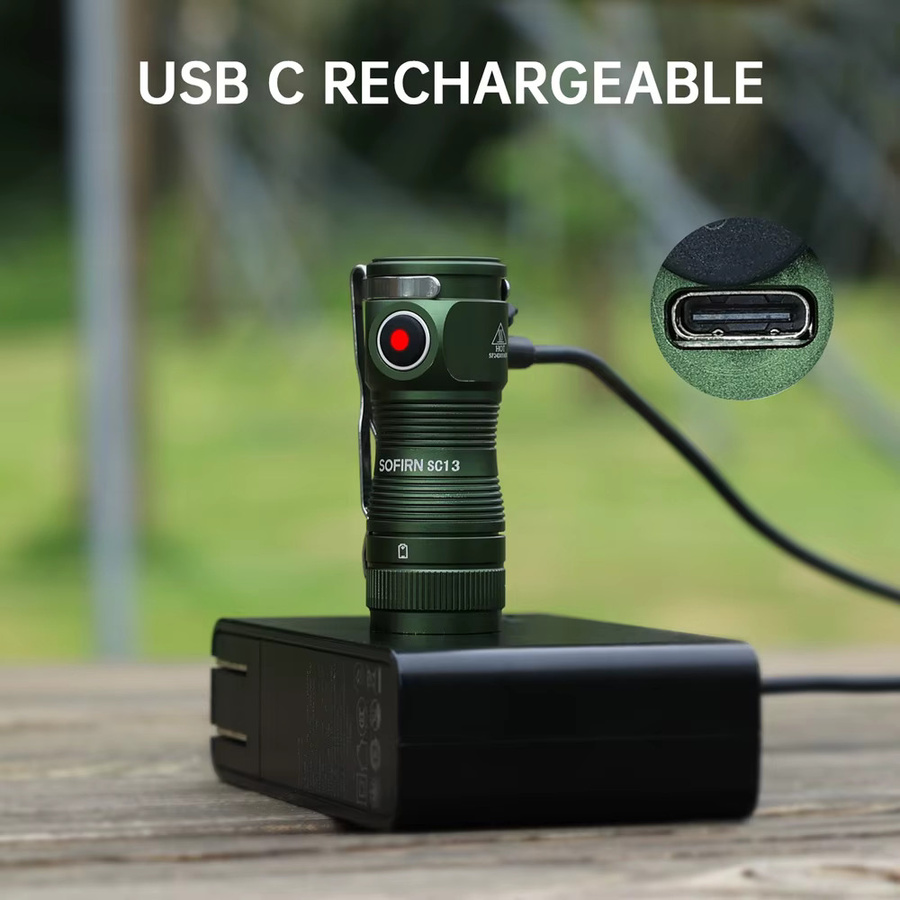 Sofirn SC13 Mini LED Taschenlampe mit 519A LED, 1100 lm, 5000K, wiederaufladbar mit Magnet - Bild 5