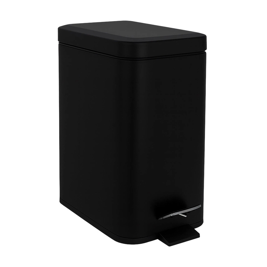 Relaxdays Tretmülleimer aus Metall in Schwarz mit Softclose, B/T/H: 29,5 x 26 x 14 cm - Bild 2