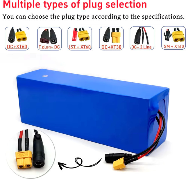 Aimjin 52V Lithium-Akku 14S4P 14Ah mit BMS für Balance-Car, Fahrrad, Roller und Dreirad, Blau - Bild 1