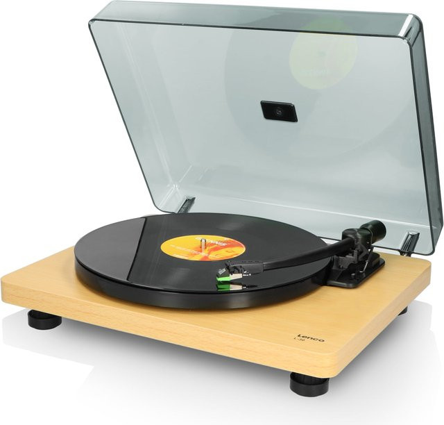 Lenco L-30WD Plattenspieler mit Riemenantrieb und Holzgehäuse in Braun mit USB/PC-Encoding und Auto-Stopp-Funktion - Bild 1
