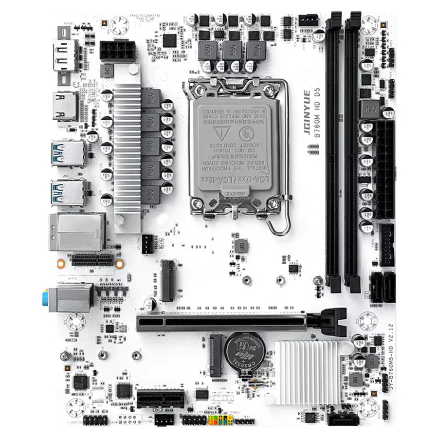 JGINYUE B760M-HD D5 Motherboard mit LGA1700 Sockel für Intel Core i3 i5 i7 i9 der 12. 13. und 14. Generation, unterstützt DDR5 und 2x M.2 NVMe sowie 3x SATA 3.0 - Bild 7
