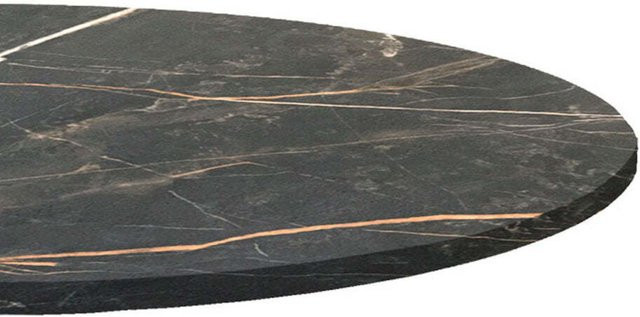 RestooTab Tischplatte rund im dunklen Marmor-Dekor, Farbe Schwarz/Gold, Durchmesser: 120 cm - Bild 1