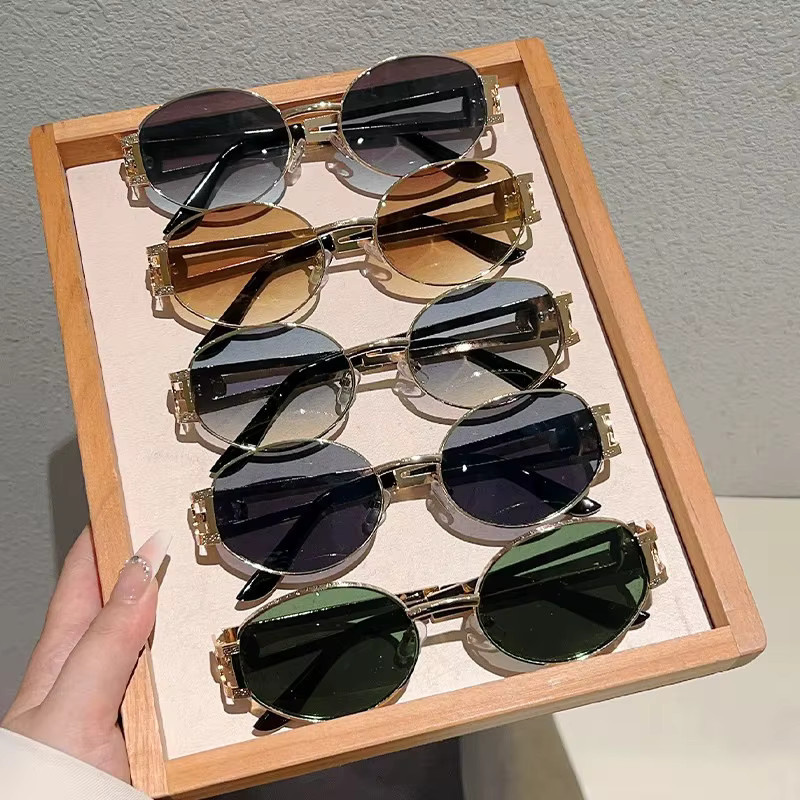 Samjune Sonnenbrille, oval, Vollrand, Metall, gold, Unisex - Bild 2
