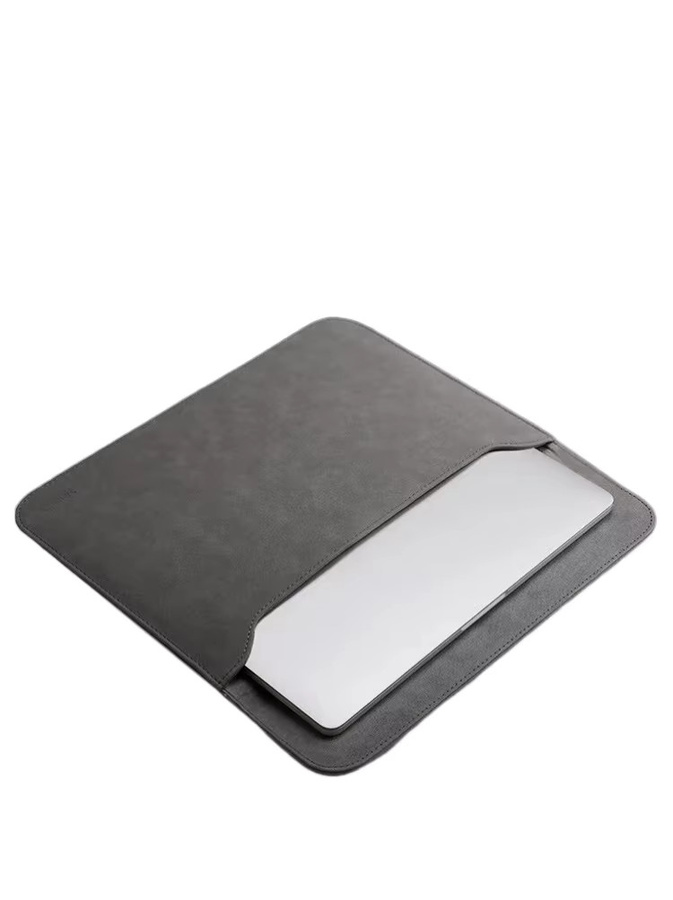 Laptoptasche aus PU Leder für Apple MacBook Air 13, Air 15 sowie MacBook Pro 14 und 16 Zoll in Grau - Bild 2