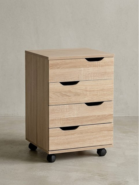 Rollcontainer KADIMA DESIGN für das Büro in Braun, B/T/H: 40 x 60 x 40 cm mit Rollen - Bild 1