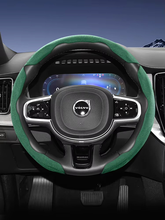 Hocasen Sport-Lenkradbezug aus Wildleder im Snap-On Design mit Anti-Rutsch-Funktion passend für Volvo XC60 XC40 EX40 XC90 S60 EX90 EC40 V60 EX30 V90 Cross Country S90 ES90 und weitere Modelle - Bild 5