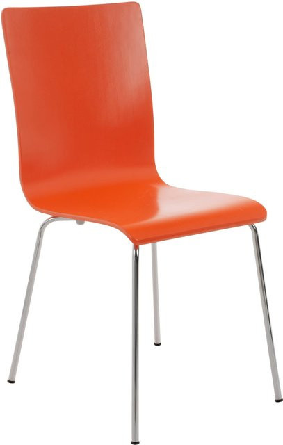CLP Besucherstuhl Pepe I Ergonomischer Lehnstuhl mit Holzsitz und silbernem Metallgestell - Bild 1