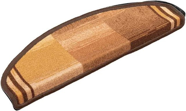 vidaXL Selbstklebende Stufenmatten aus Polyamid, 5 Stück, Braun, B: 65 cm, H: 4 cm, T: 21 cm - Bild 1