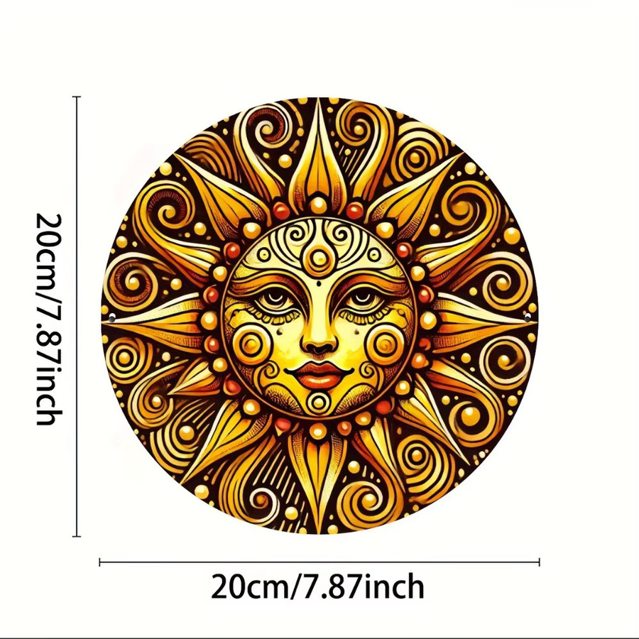 Potdemiel Wandkunst Smiling Sun Metall-Wanddeko Rund, Multicolor - Bild 2