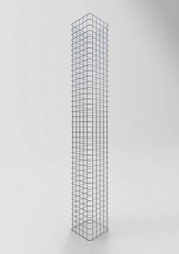 Gabiona Gabionensäule eckig aus feuerverzinktem Stahl in Silber, H x B x T: 200 x 27 x 27 cm - Bild 1