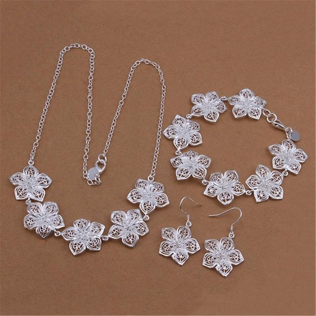 POMOiii Schmuck-Set, 925 Silber, Blume, Damen - Bild 1