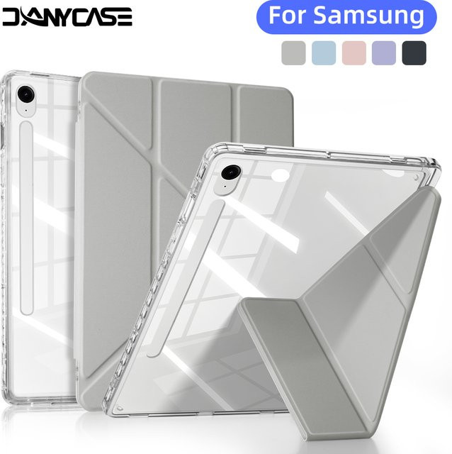 Samsung Magnetische Y-Typ-Hülle mit Stiftschlitz für Galaxy Tab S9 S9FE S10FE S10 Lite 11 Zoll S9 Plus 12,4 Zoll A9 A11 8,7 Zoll A9 Plus 11 Zoll in Transparent - Bild 1