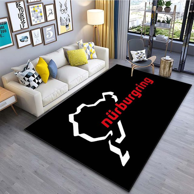 Useful Home Nürburgring F1 Internationale Rennstrecke Teppich, Schwarz, B/T: 90 x 60 cm - Bild 1