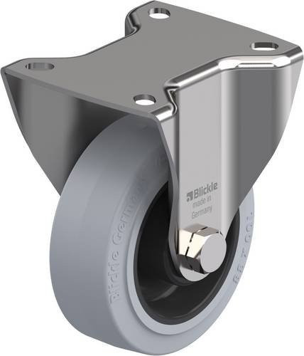 Blickle Bockrolle 758400 BKX-POEV 100XR-1-SG in Schwarz und Grau aus Edelstahl mit Schraubbefestigung, Rad-Durchmesser: 100 mm, Tragfähigkeit: 200 kg - Bild 1