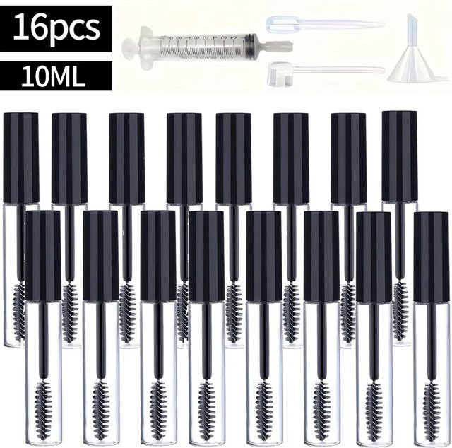 MUB Mascara Flaschen, 10 ml, Schwarz, 16 Stück, Unisex - Bild 1