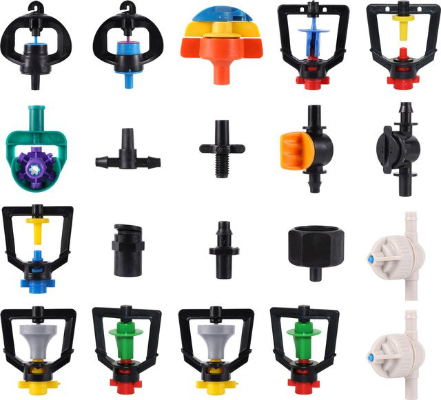 TOHONGADON Rotationssprinkler für die Gartenbewässerung mit 360 Grad Drehung und Zerstäubungsdüse, Wandmontage, 6mm - Bild 1
