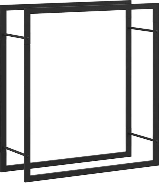 vidaXL Brennholzregal aus Stahl in Mattschwarz, B/T/H: 80 x 28 x 86 cm - Bild 1