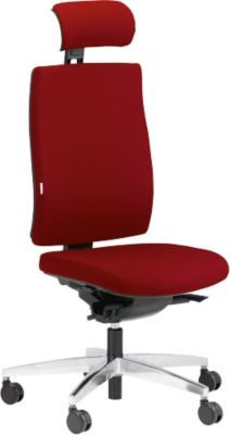 Steifensand Bürostuhl CETO CT2450 Ergonomischer Stuhl mit Synchronmechanik, Nackenstütze und Membransitz, Farbe: Rot - Bild 1