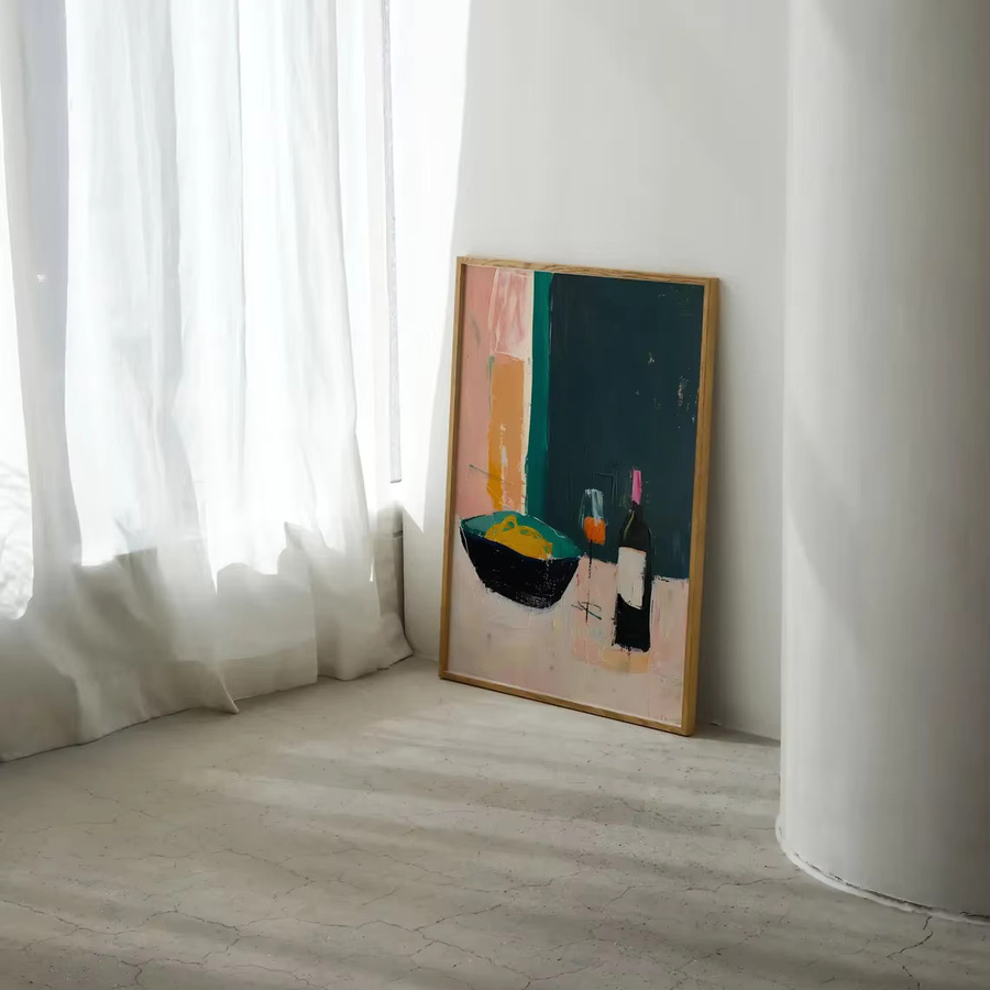 SHENCHEN Wandkunst Italienisches Abendessen Stillleben Abstract Modern Mehrfarbig - Bild 2