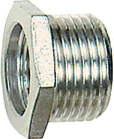 Riegler Reduziernippel kurz G 1/8 a. auf M5 i. aus Edelstahl 1.4571 in Silber - Bild 1