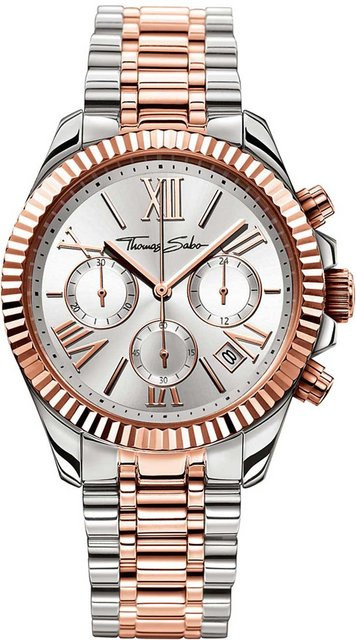Thomas Sabo Chronograph Damenuhr, Quarz, Edelstahl, 38 mm, 10 ATM - Bild 1