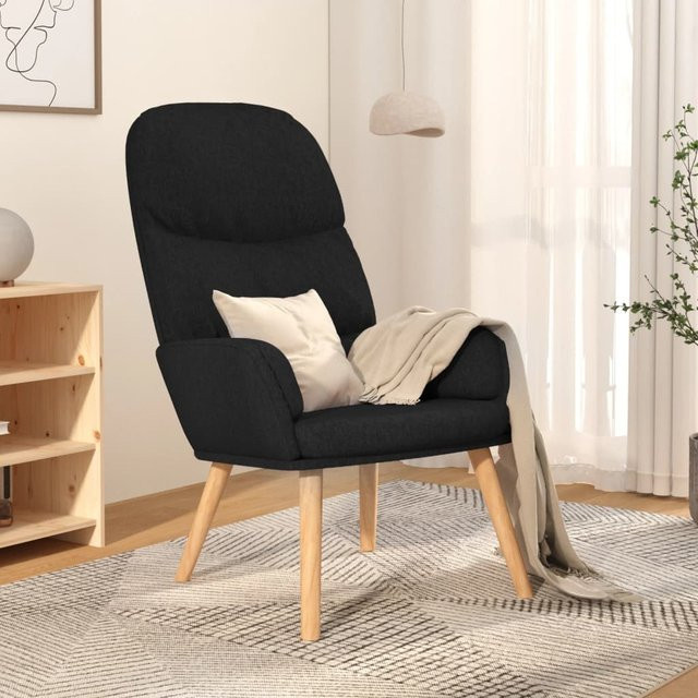 vidaXL Relaxsessel Schwarz mit Stoffbezug und Armlehnen, B/T/H: 70 x 77 x 98 cm - Bild 2