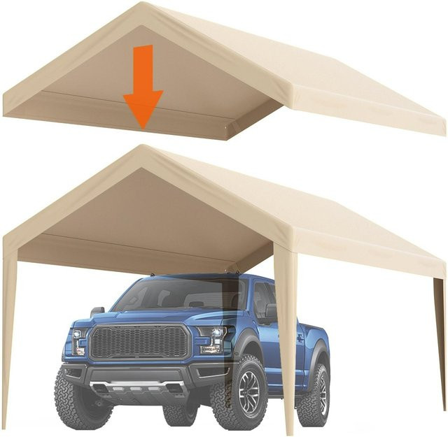 Carport Ersatzdach von Buying Solutions, MB, Schutzplane für Garagen-Top-Zelt, beige, B: 6 m, T: 3 m - Bild 1