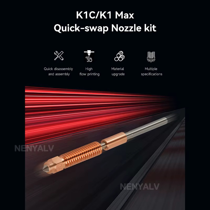 Creality All-in-One Düse aus gehärtetem Stahl und Titan für K1C, K2 SE und Ender3 V3 mit hohem Durchfluss - Bild 2