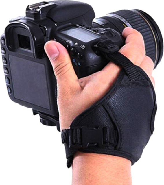 KOQZM Hand Grip Kamera Strap aus PU Leder in Schwarz für DSLR Kameras - Bild 1