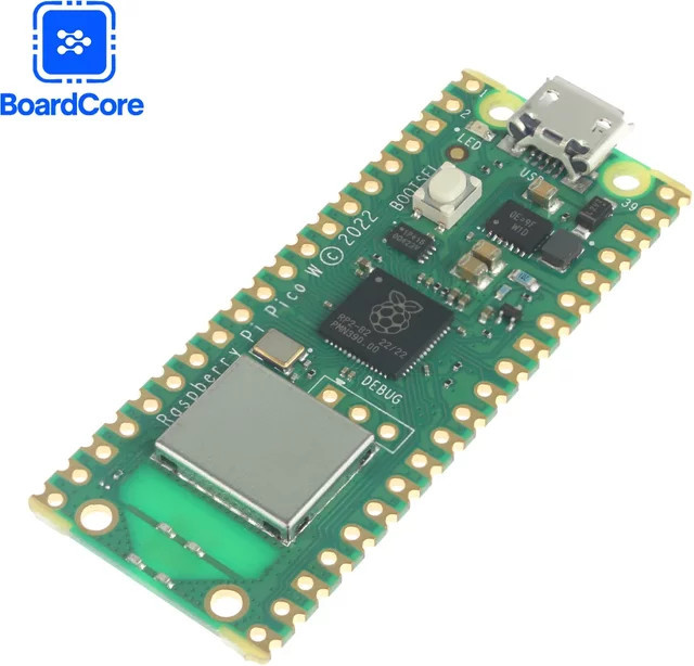 Raspberry Pi Pico W Mikrocontroller-Entwicklungsboard mit Dual Core, Wireless Wifi und Micro USB in Grün - Bild 1
