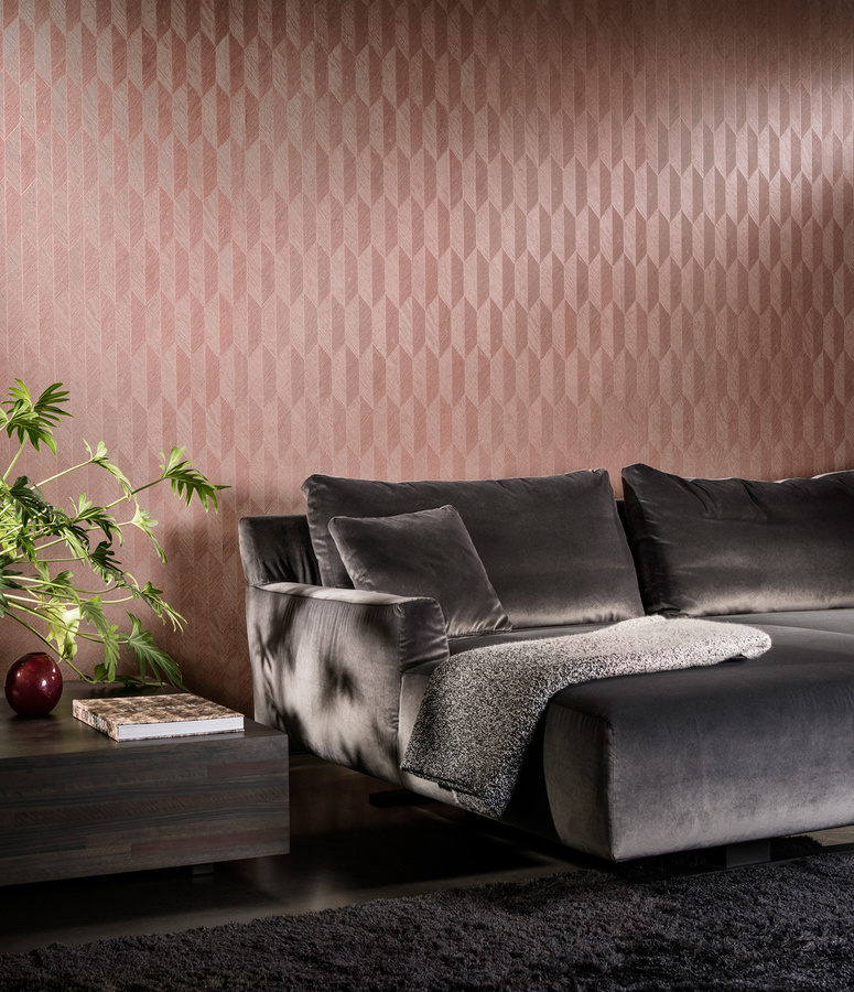 Arte International Tapete Symbol 26533 in Pink mit abstraktem Ethnic-Design aus Vlies und Vinyl - Bild 1