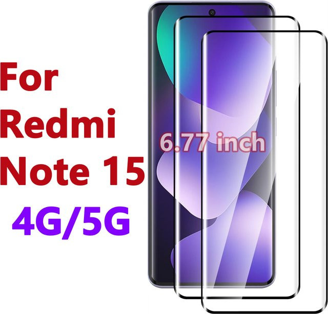 Xiaomi Redmi Note 15 4G/5G Displayschutzfolie aus gehärtetem Glas mit 3D-Vollschutz, transparent - Bild 1
