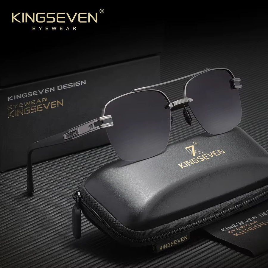 KINGSEVEN Sonnenbrille, Halbrand, Metall, Unisex, polarisiert - Bild 1