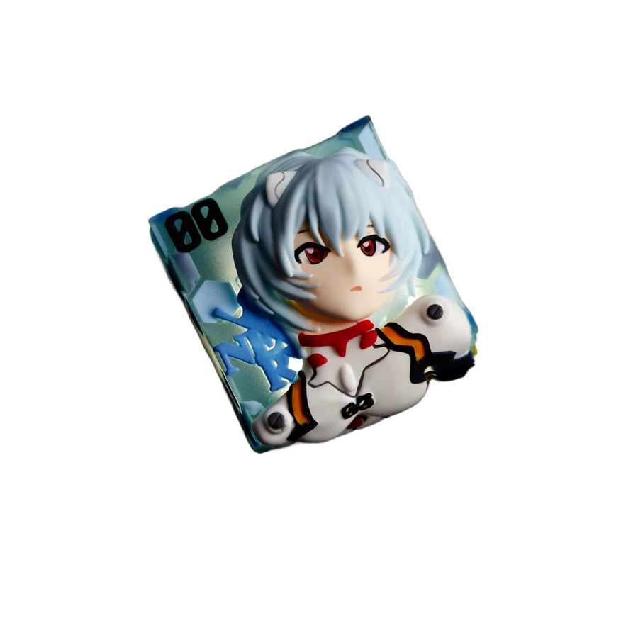 Attackfox EVA Anime Ayanami Rei Tastenkappen aus transparentem Harz für mechanische Tastaturen - Bild 3