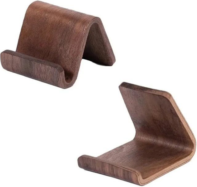 VIKEFON Smartphone-Halterung aus Holz im Vintage-Stil, Farbe: Braun - Bild 1
