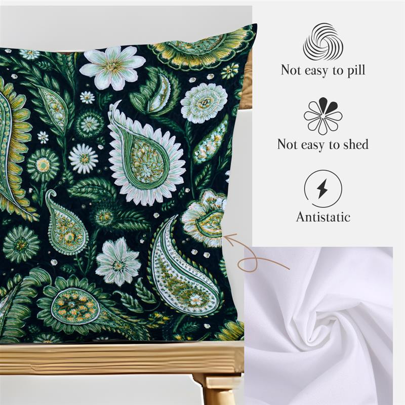 Kissenbezug mit Paisley-Muster im Vintage-Stil aus Polyester, B/B: 18 x 18 cm - Bild 3