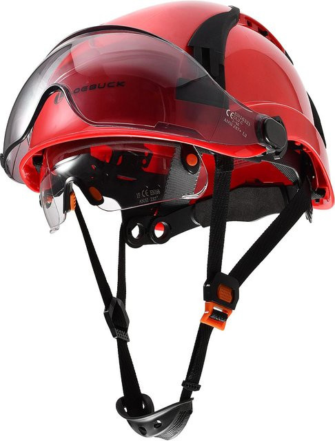 LOEBUCK Schutzhelm mit Doppelbrille in Black, belüfteter Arbeitshelm nach ANSI Z89.1 und EN 397 - Bild 1