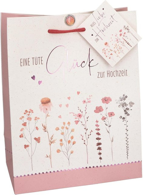 Butzon und Bercker Eine Tüte Glück zur Hochzeit aus Papier in Pink - Bild 1
