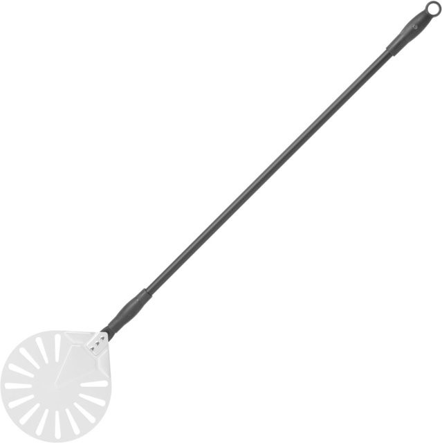 Hendi Pizzaschieber aus Aluminium mit Schiebegriff und Löchern, rund, Silber, Durchmesser: 23 cm, Länge: 120 cm - Bild 1