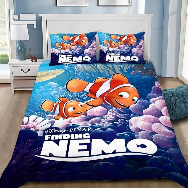 Bettwäscheset Findet Nemo von Lodestar mit Bettbezug und Kissenbezug in Blau, Material Mikrofaser Polyester, Kissenbezug Breite: 70 cm, Tiefe: 130 cm - Bild 1