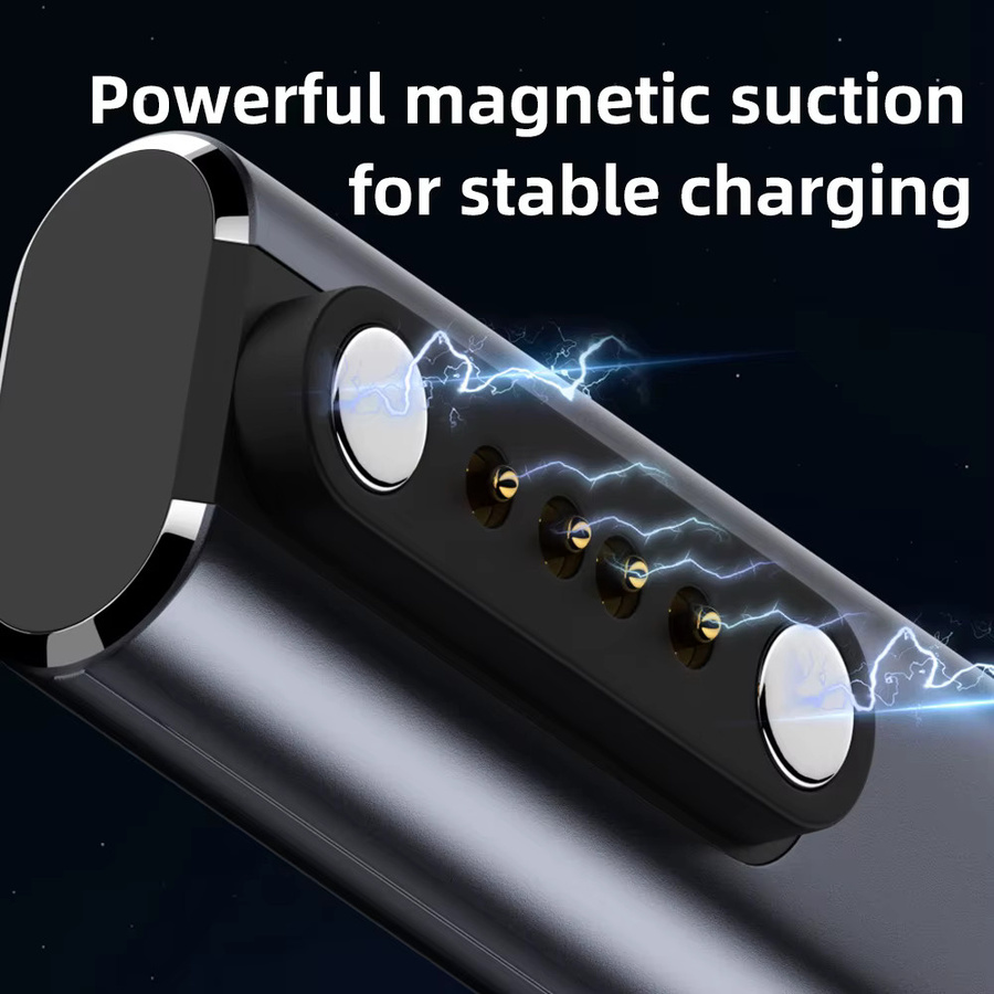 Geris Power Magnetischer Ladeadapter USB-C auf 7,62mm 2/4 Pin Konverter für Knochenleitungs-Kopfhörer und Smartwatches in Schwarz - Bild 4
