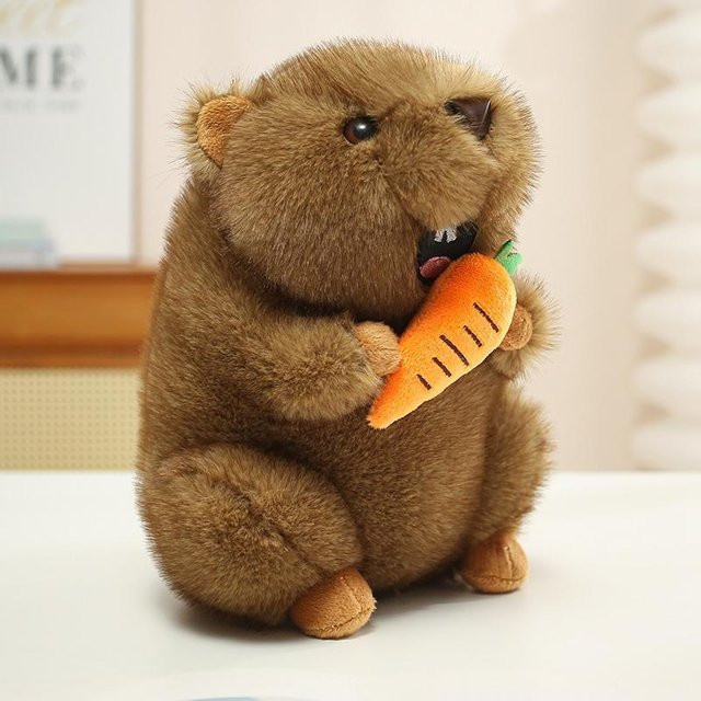 Yiran toy Braunes Murmeltier, Stehendes Plüschtier, 18cm, ab 14 Jahre - Bild 1