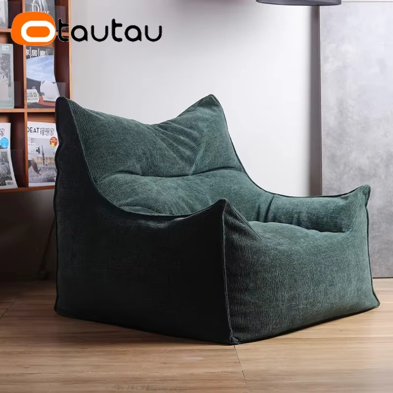 OTAUTAU Sitzsackbezug SF450 aus Chenille in Grün mit 3D-Druck Design - Bild 4