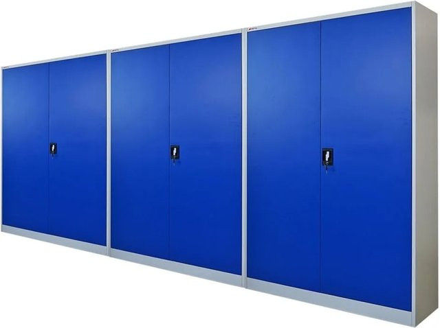 PROREGAL Elephant Aktenschrank aus Stahl mit 2 Flügeltüren, abschließbar, Blau/Lichtgrau, H x B x T: 180 x 120 x 40 cm - Bild 1